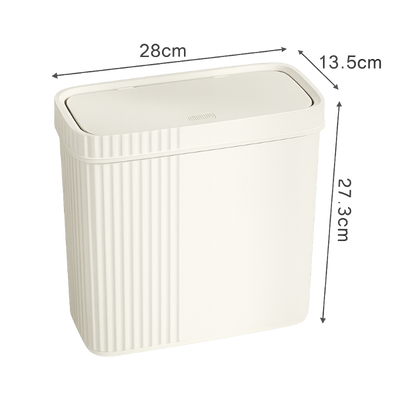 Poubelle avec couvercle presse, design rectangulaire anti-odeur