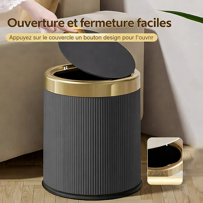 Poubelle design à pression 12L avec seau intérieur amovible