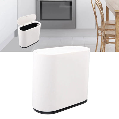 Poubelle blanche à couvercle presse 12L