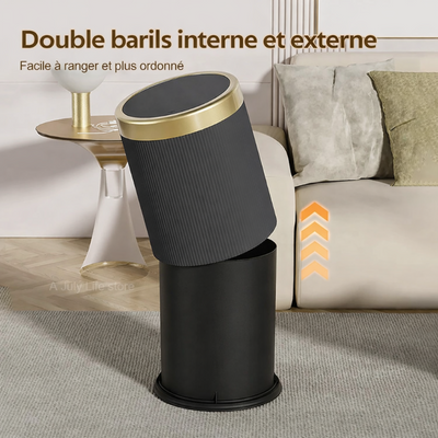 Poubelle design à pression 12L avec seau intérieur amovible