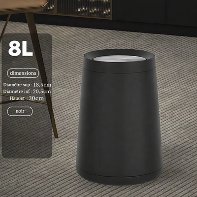 Poubelle design de luxe en inox à couvercle roulant