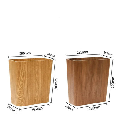 Poubelle rectangulaire en bois au design japonais