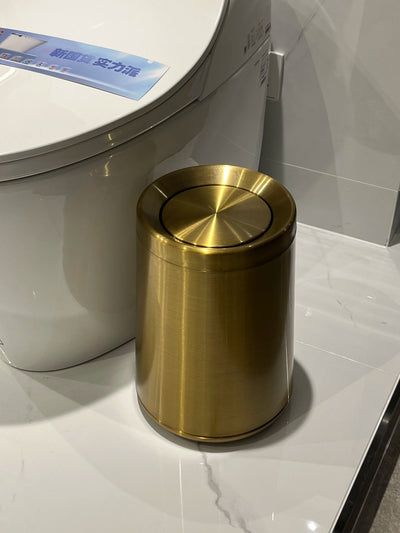 Poubelle design de luxe en inox à couvercle roulant