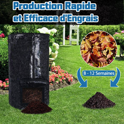 Sac à compost de jardin noir grande capacité 129L