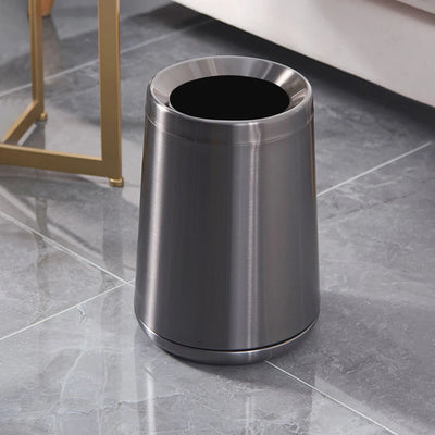 Poubelle design de luxe en inox à couvercle roulant