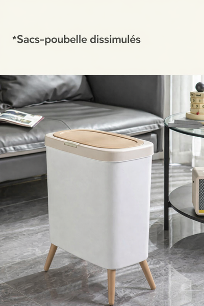 Poubelle rectangulaire avec couvercle à pression design
