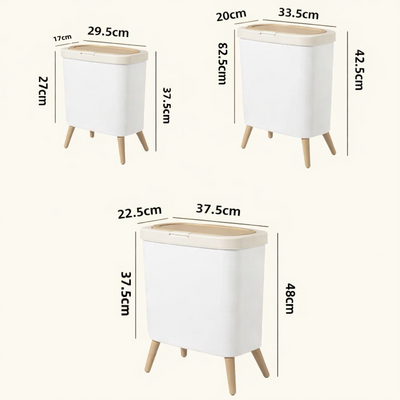 Poubelle rectangulaire avec couvercle à pression design