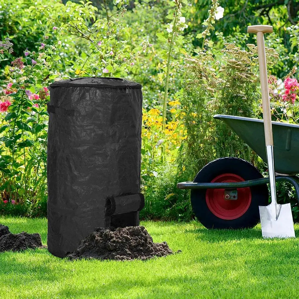 Sac à compost de jardin noir grande capacité 129L