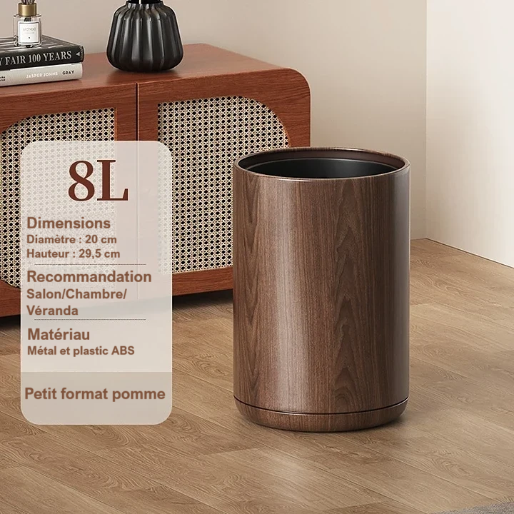 Poubelle design ronde élégante et sans couvercle