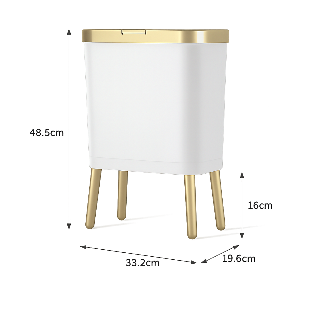 Poubelle de luxe dorée