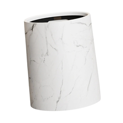 Poubelle ronde sans couvercle en plastique design marbré