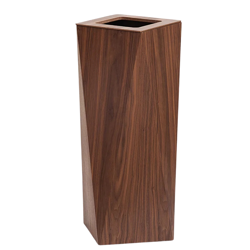 Poubelle Créative Diamant en Bois Moderne