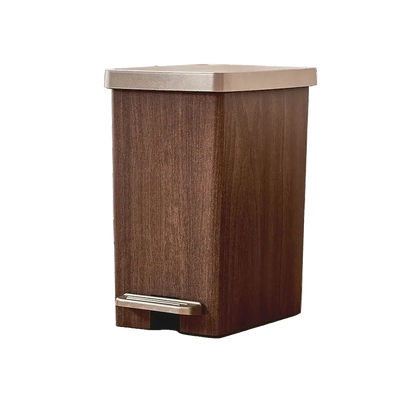 Poubelle design effet bois avec deux modes d’ouverture