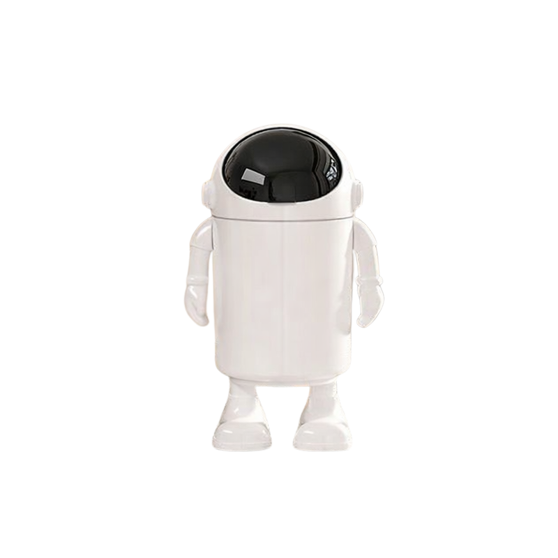 Poubelle design astronaute sur pied