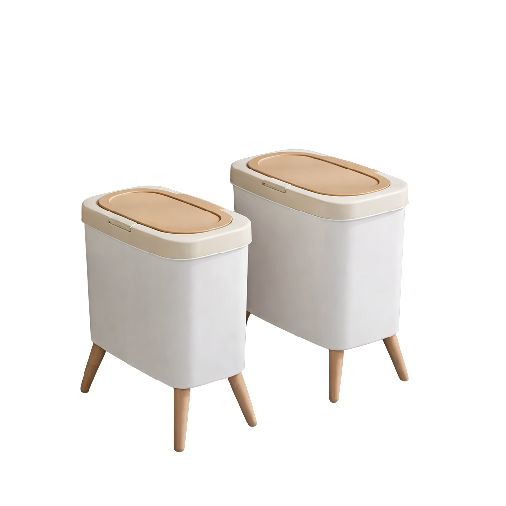 Poubelle rectangulaire avec couvercle à pression design