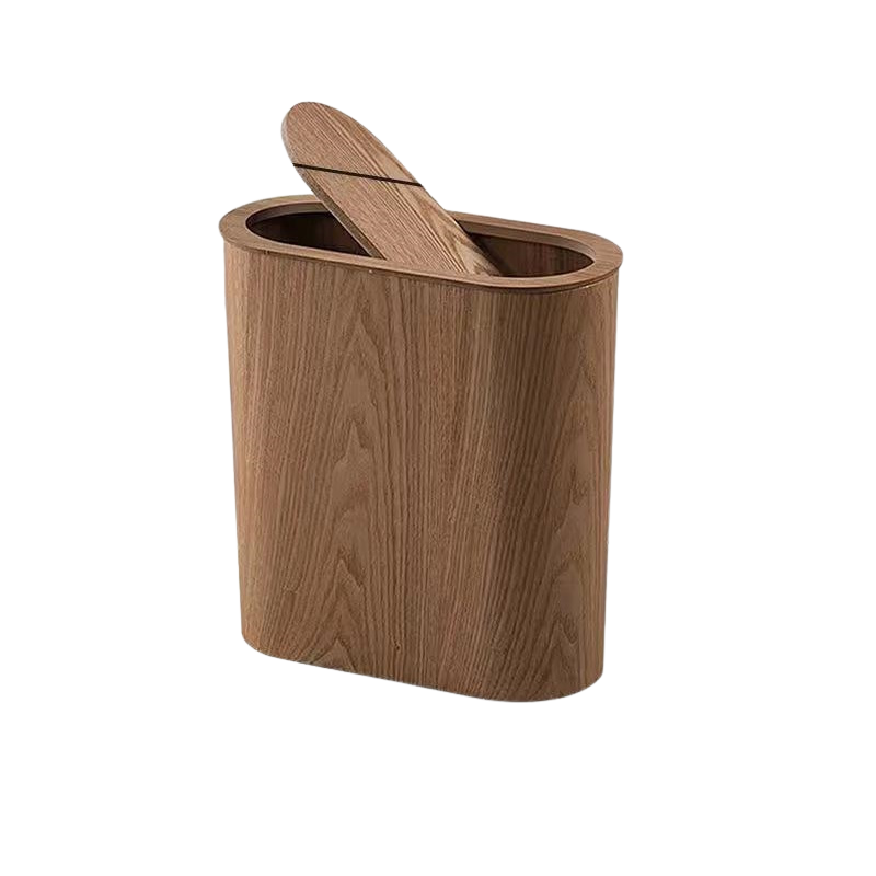 Poubelle en Bois Ovale Moderne