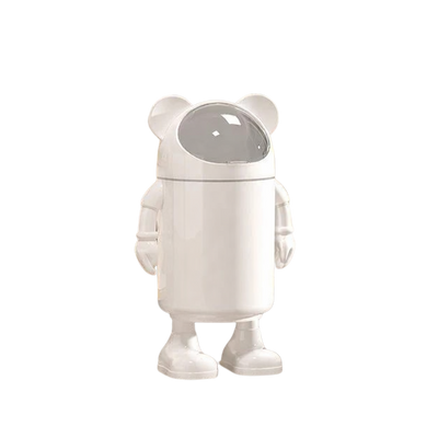 Poubelle design astronaute sur pied