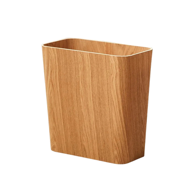 Poubelle rectangulaire en bois au design japonais