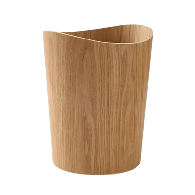 Poubelle en bois naturel