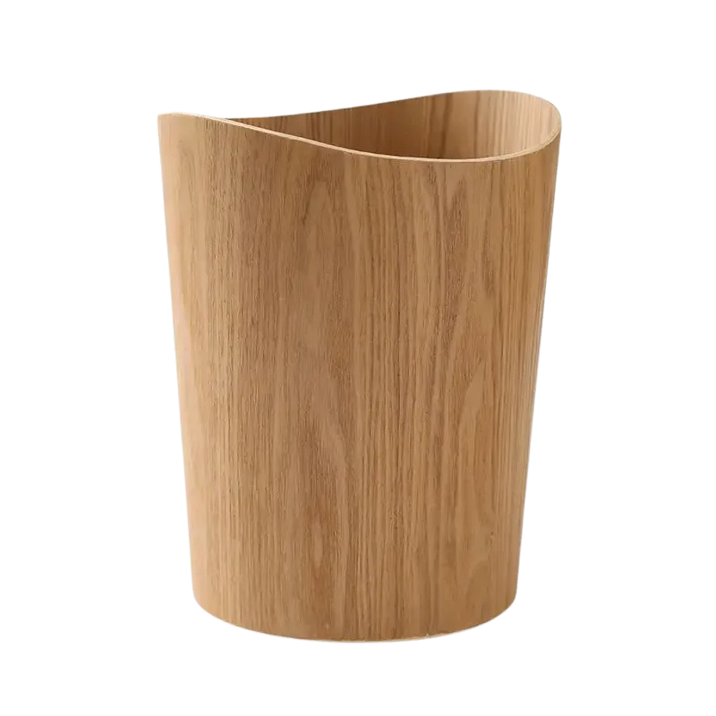 Poubelle en bois naturel