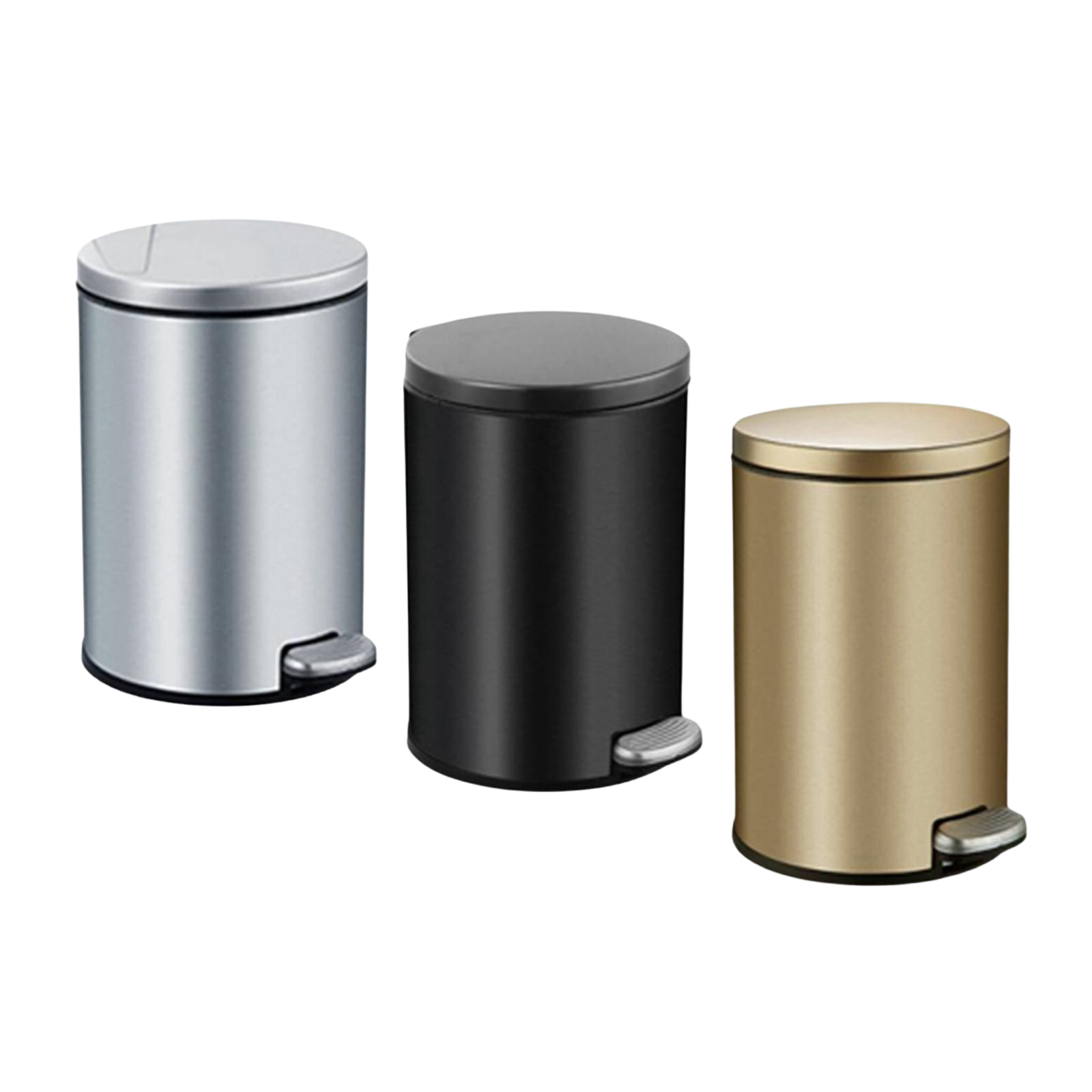 Poubelle à pédale cylindrique en acier inoxydable 6L