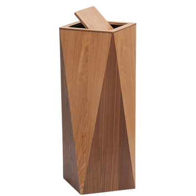 Poubelle Créative Diamant en Bois Moderne