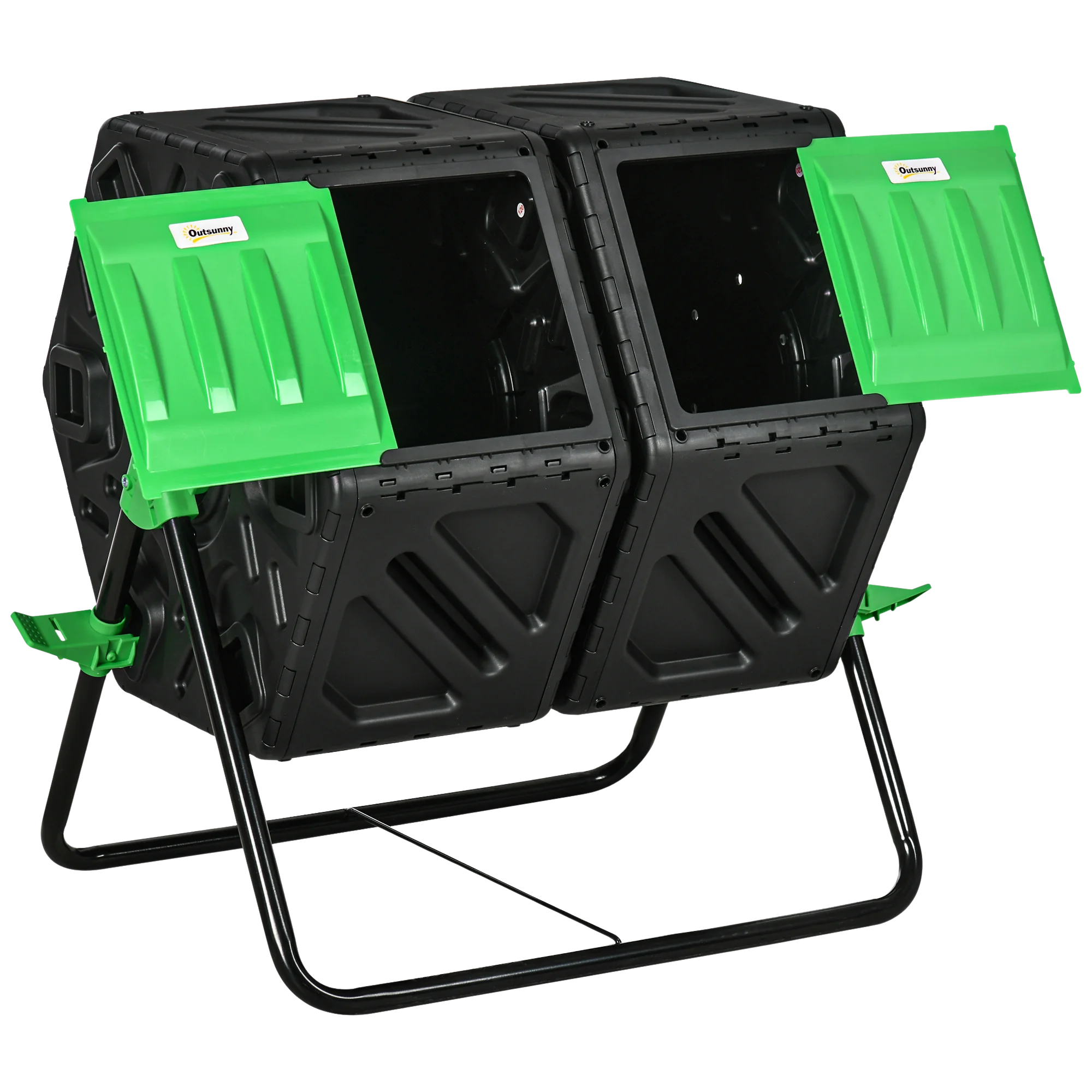 Composteur de jardin rotatif à double chambre 130L