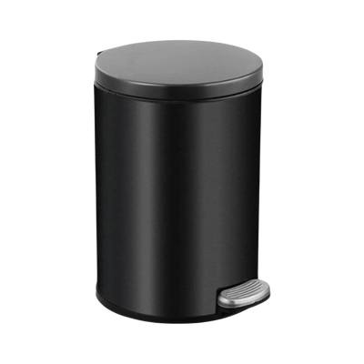Poubelle à pédale cylindrique en acier inoxydable 6L