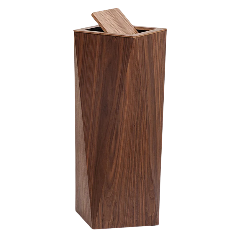 Poubelle Créative Diamant en Bois Moderne