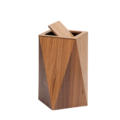 Poubelle Créative Diamant en Bois Moderne