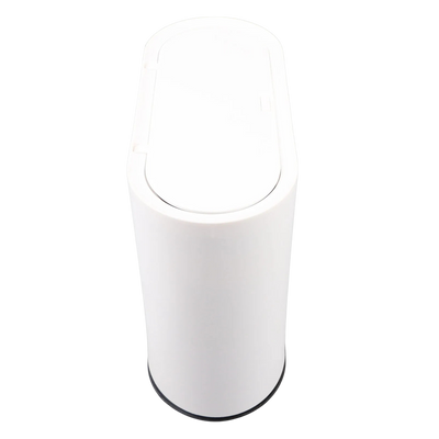 Poubelle blanche à couvercle presse 12L