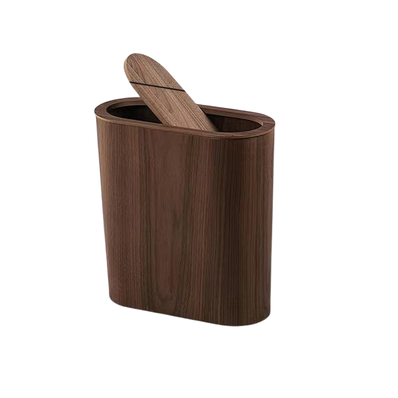 Poubelle en Bois Ovale Moderne