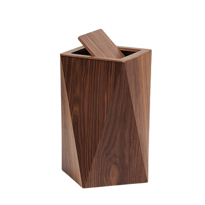 Poubelle Créative Diamant en Bois Moderne