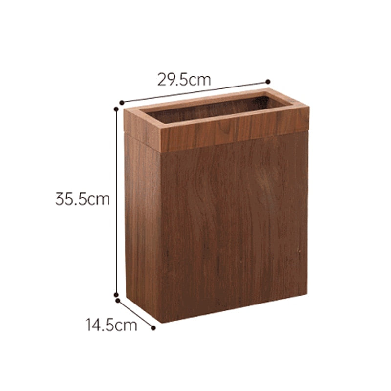 Poubelle en Bois Rectangulaire Moderne